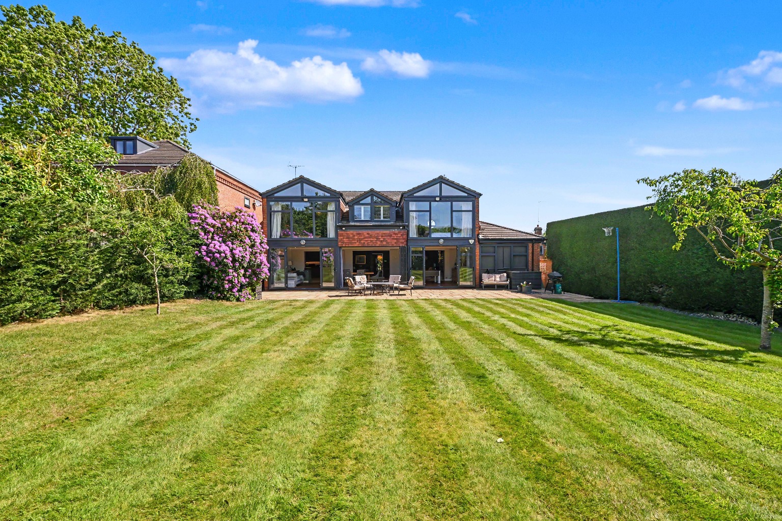 A substantial, light filled family home with a superb south facing garden