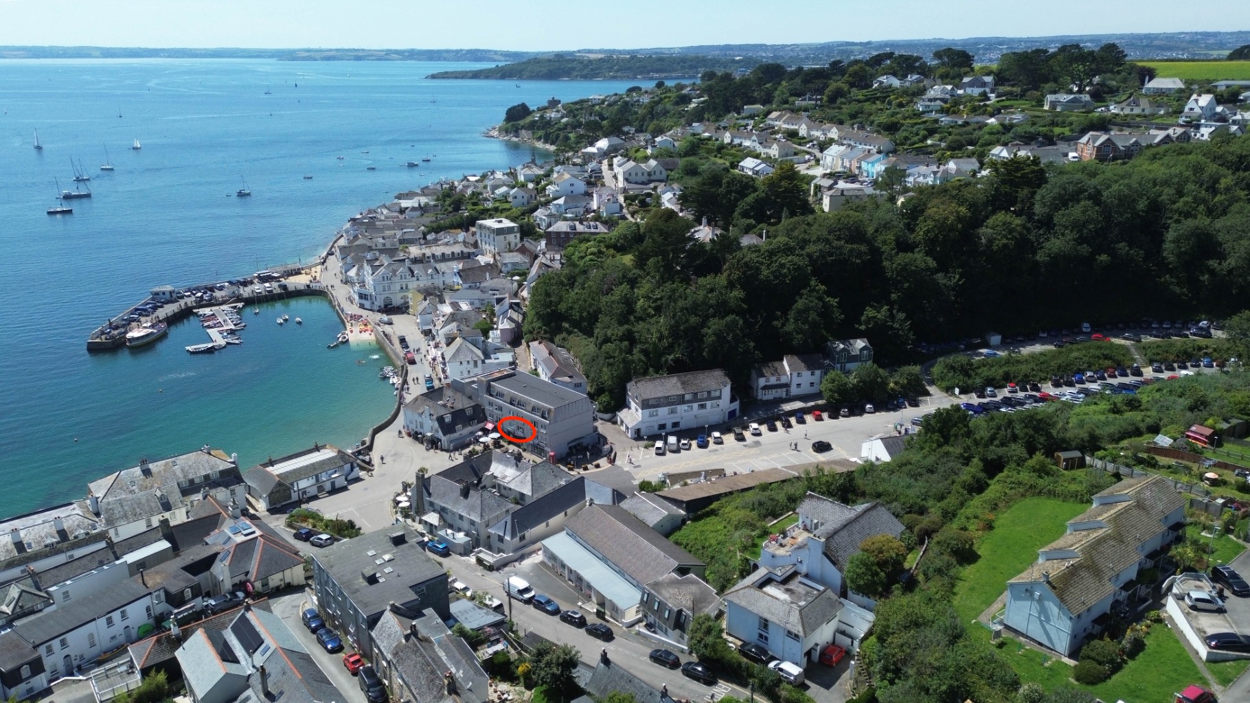 First floor village apartment with two double bedrooms, harbour roof terrace and no onward chain.