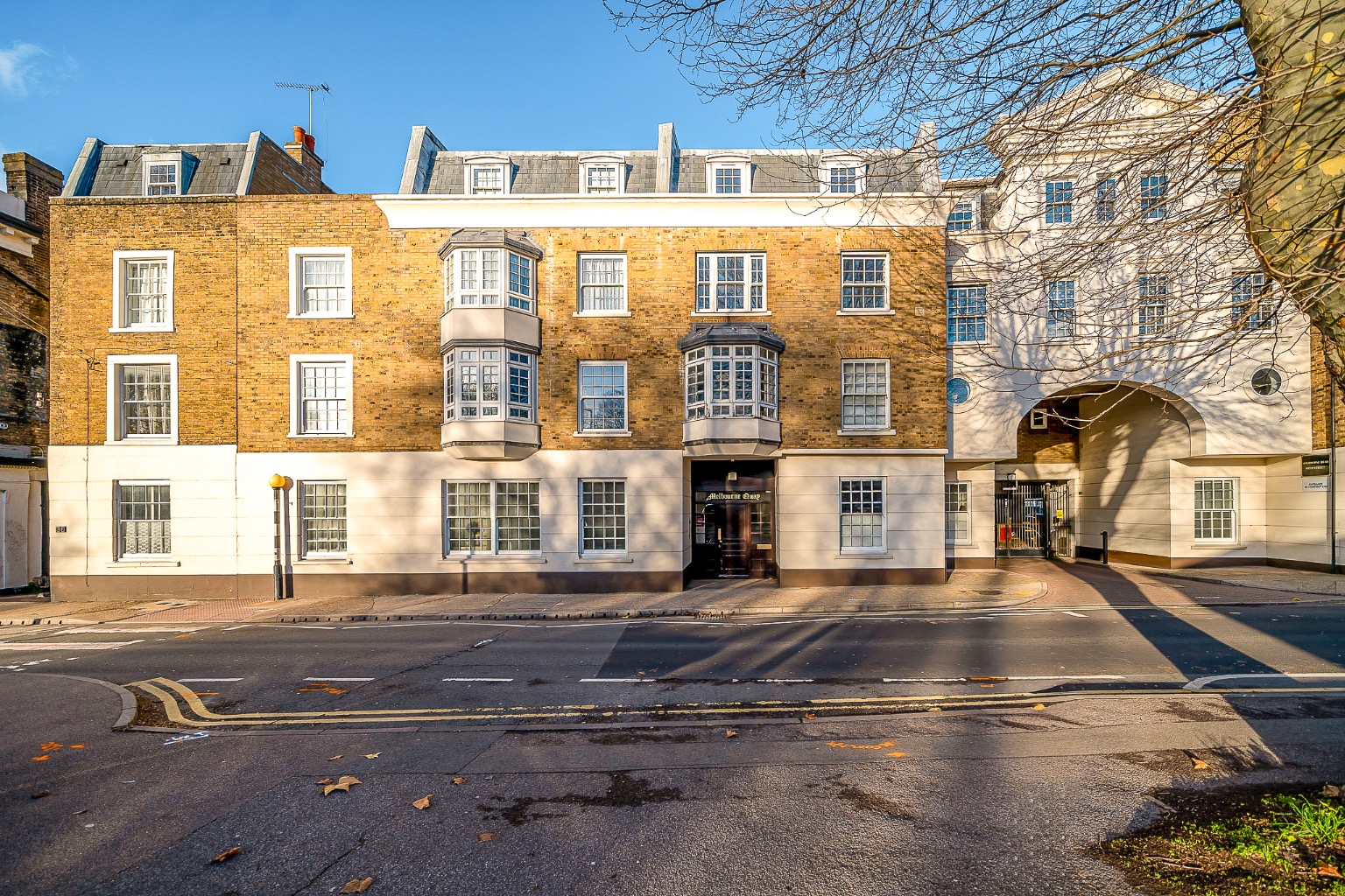 A two-bedroom, two-bathroom second floor apartment overlooking the River Thames.
