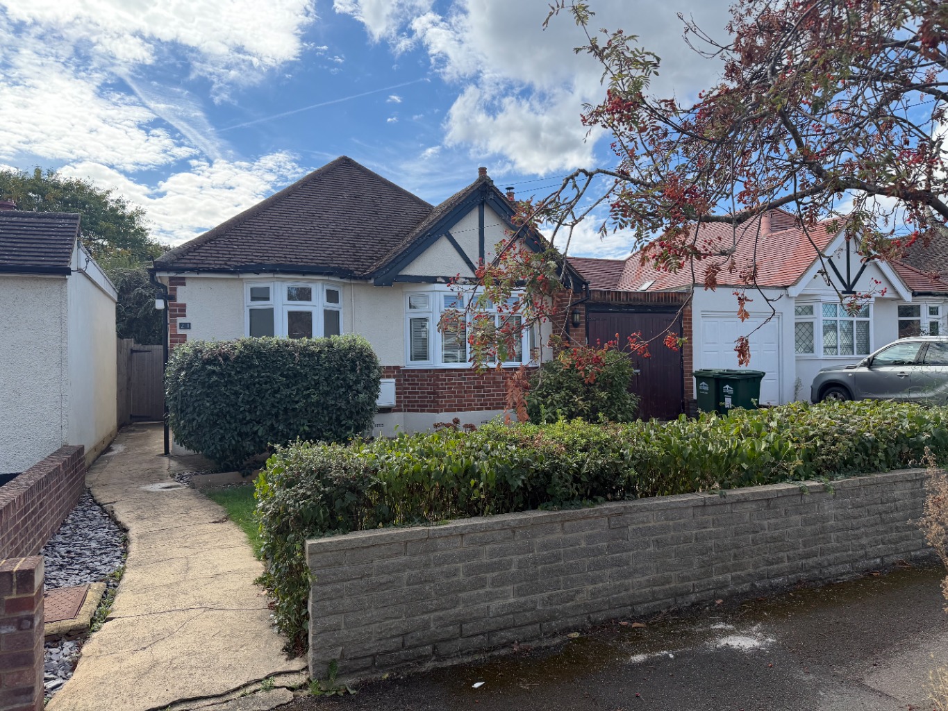 A three bedroom bungalow with no chain and a south facing garden in Shepperton