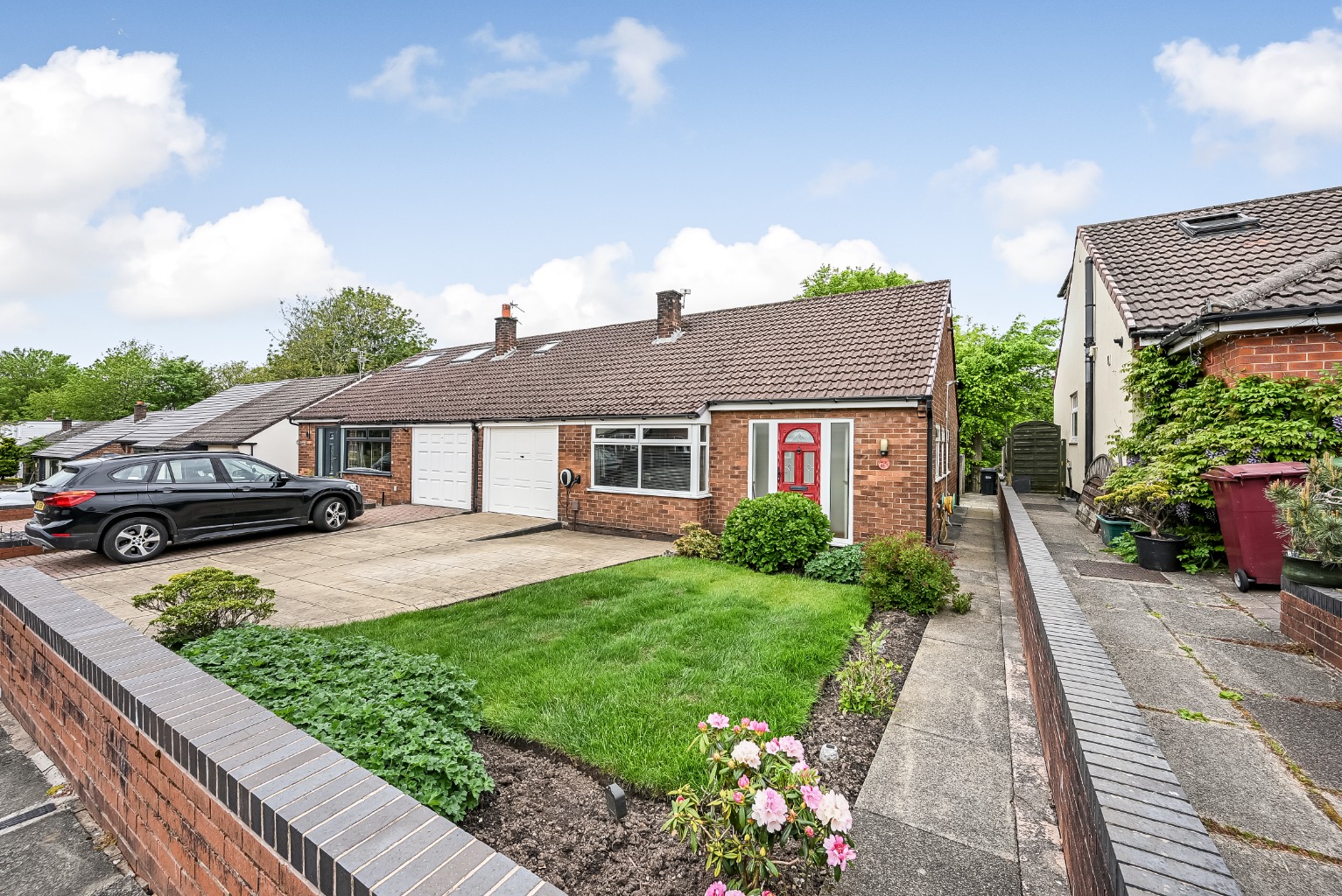 Woodland-Backed Two Bed Semi-Detached True Bungalow With Garage & Gardens In Harwood