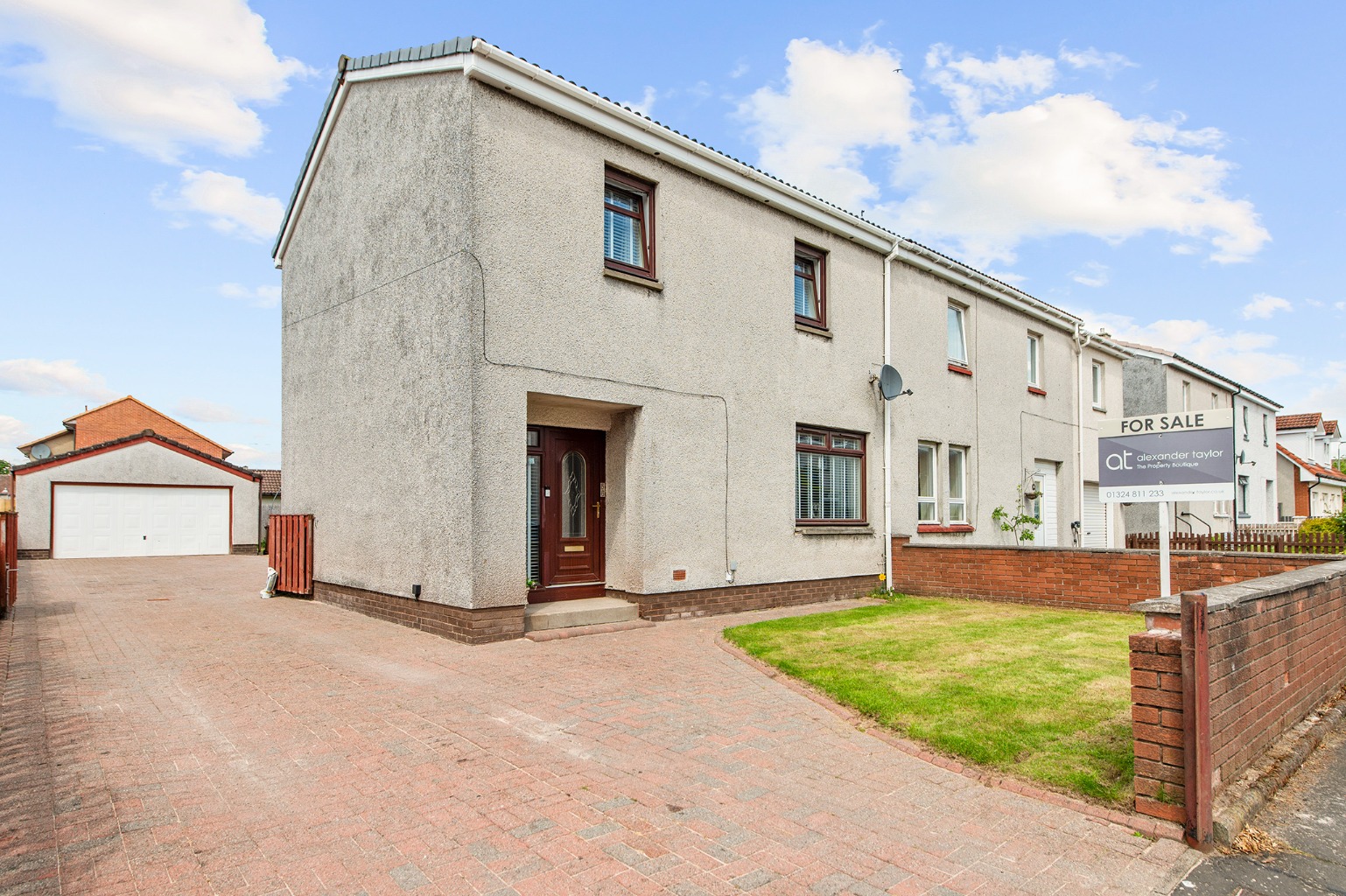 Outstanding Three Double Bedroom Semi-Detached Villa with Double Garage, Conservatory Larbert