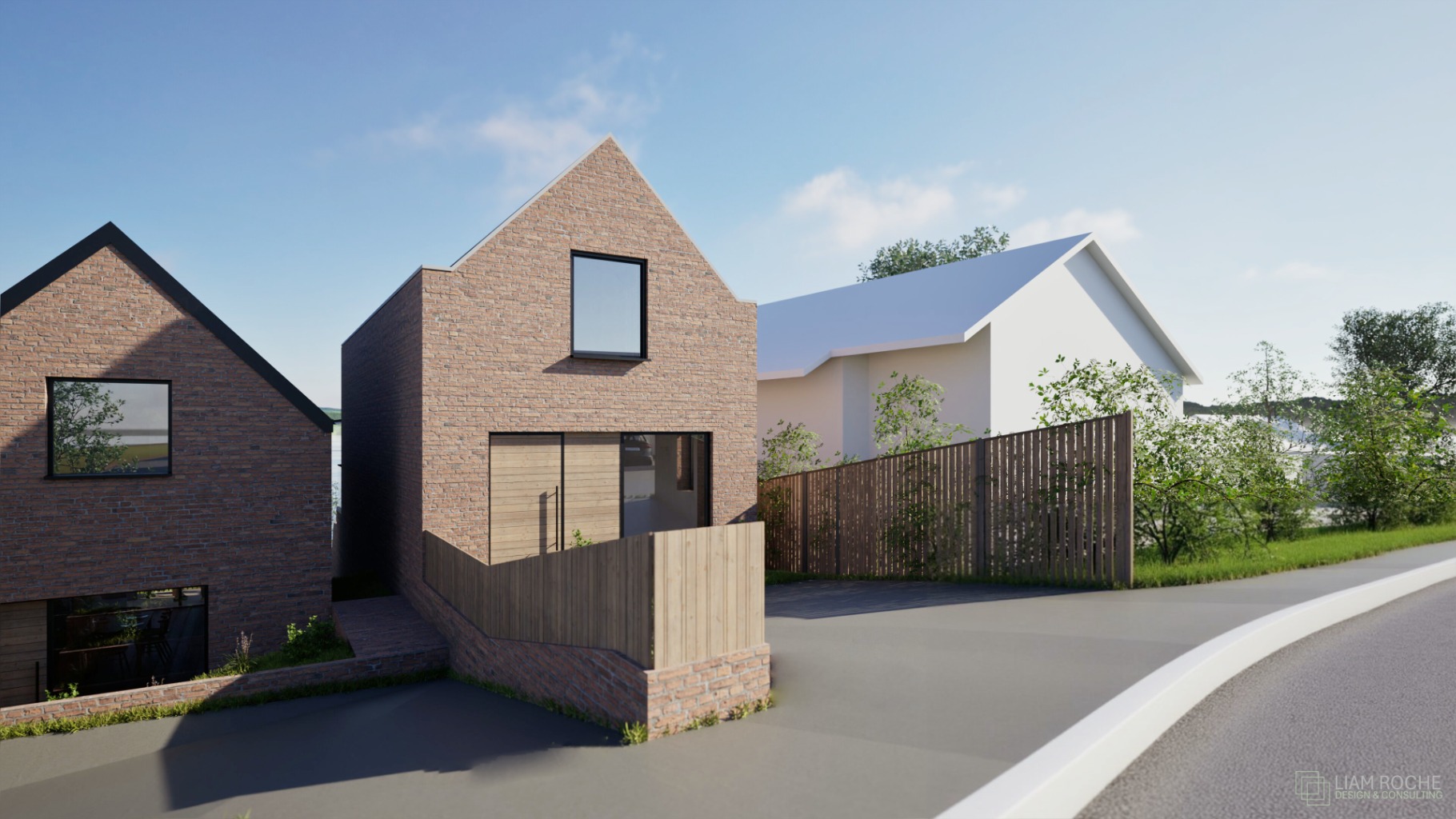 Waterside building plot with permission for a stylish 3-bed home, town centre location.