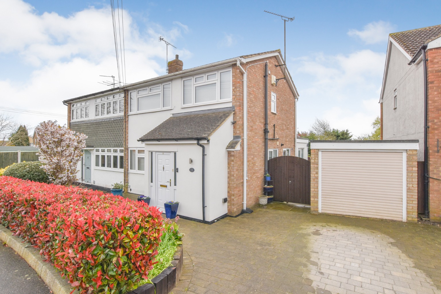Southerly aspect garden with this deceptively spacious three-bedroom semi-detached home.