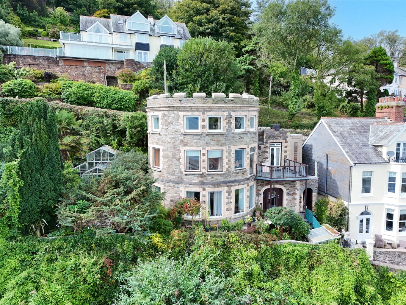 Iconic Looe Round-House with Castle-Style Design, Sea Views & Separate Apartment