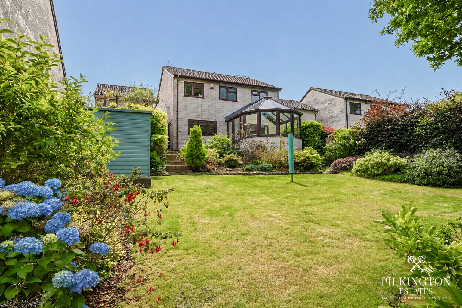 Spacious Four Bedroom Detached Home with Stunning Private Garden, Views, Garage & No Chain