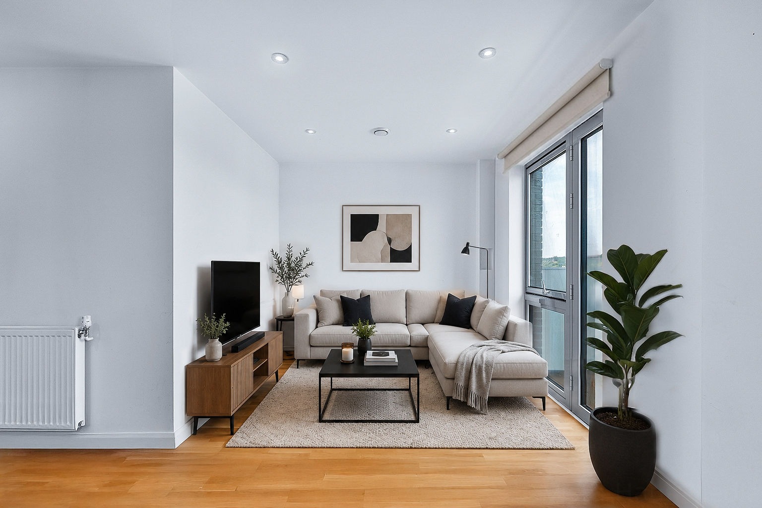 Modern Chain Free One-Bedroom Apartment with Balcony & Parking
