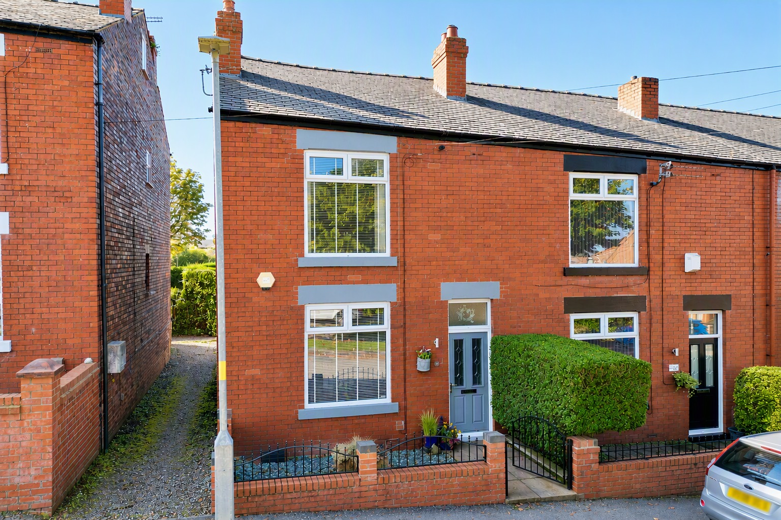 A stunning character-filled two-bed home with spacious interiors and a beautiful south-west garden