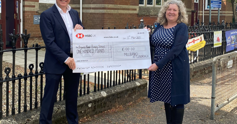 This morning we had the pleasure of presenting the first £100 donation in our Schools Book Club This morning we had the pleasure of presenting the first £100 donation in our Schools Book Club