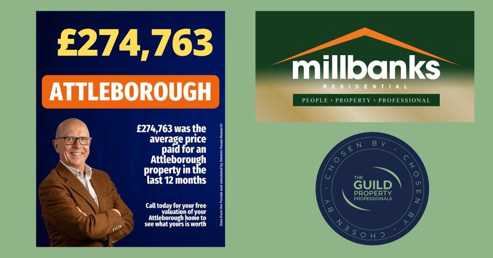 AVERAGE ATTLEBOROUGH HOUSE PRICE PAID MONTHLY (ROLLING MONTHLY OVER LAST 12 MONTHS)... to April 26
