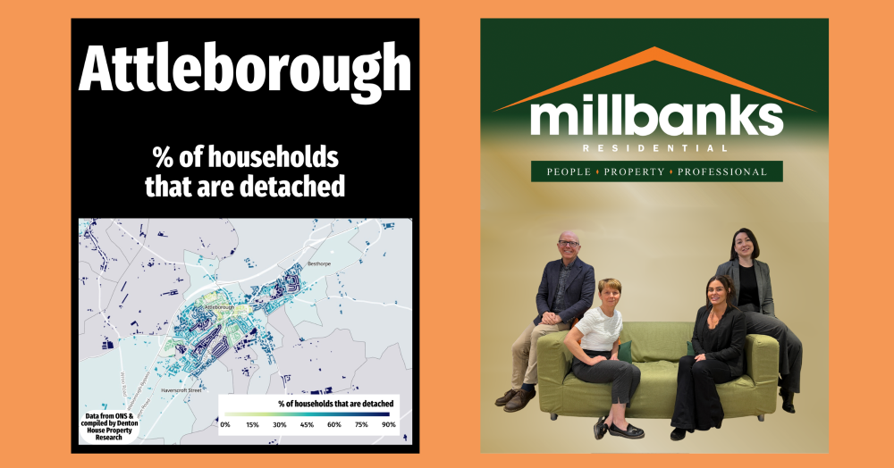 The percentage of homes that are detached in Attleborough