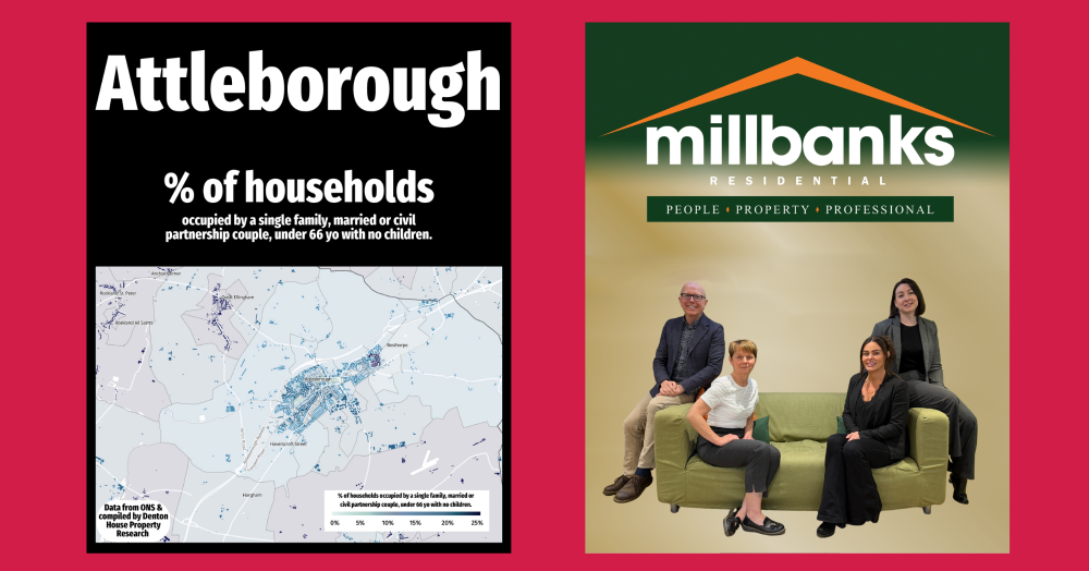 The Percentage of households with 4 or more people in Attleborough